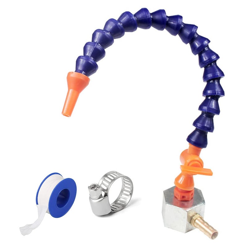 Uenede Magnetic Base with Barb Connector + 1/4"PT Round Nozzle Plastic Coolant Pipe with Switch Adjustable Flexible Water Oil Cooling Hose - Image 1